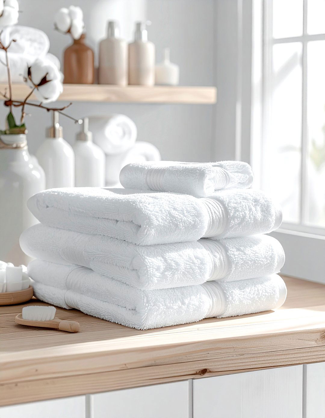 Cotton Towels - 30 quick bathroom makeover ideas