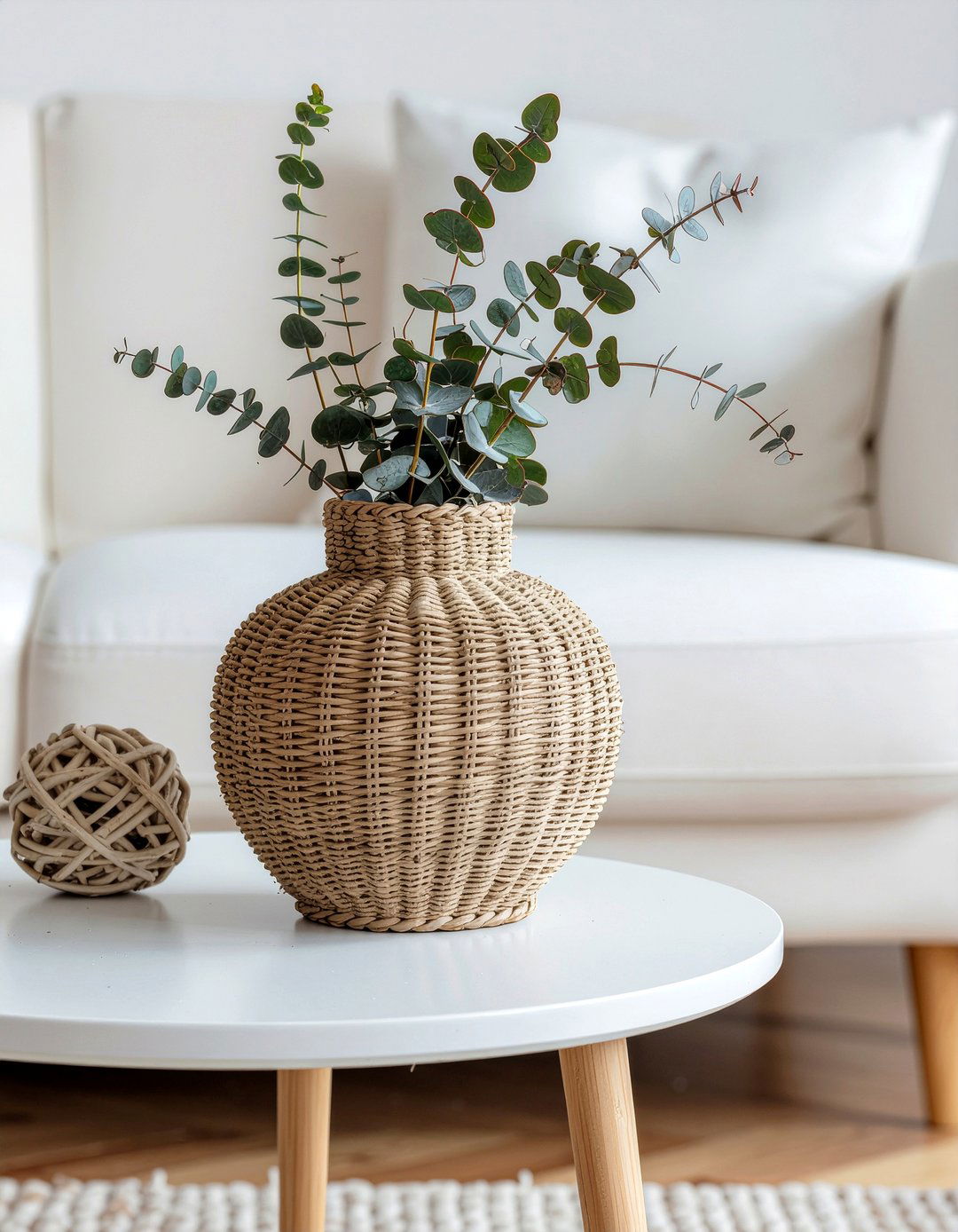 Cotton Twine Wrapped Vase - 30 cotton living room ideas