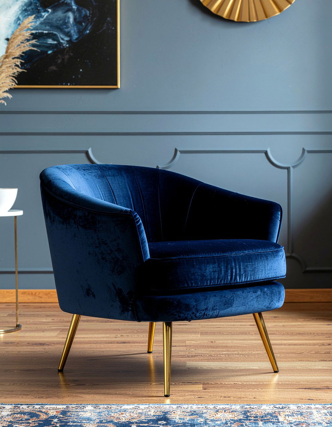 Cotton Velvet Accent Chair - 30 cotton living room ideas