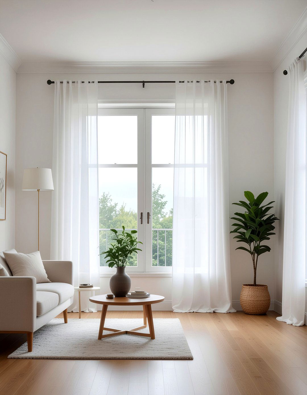 Cotton Voile Sheer Curtains - 30 cotton living room ideas