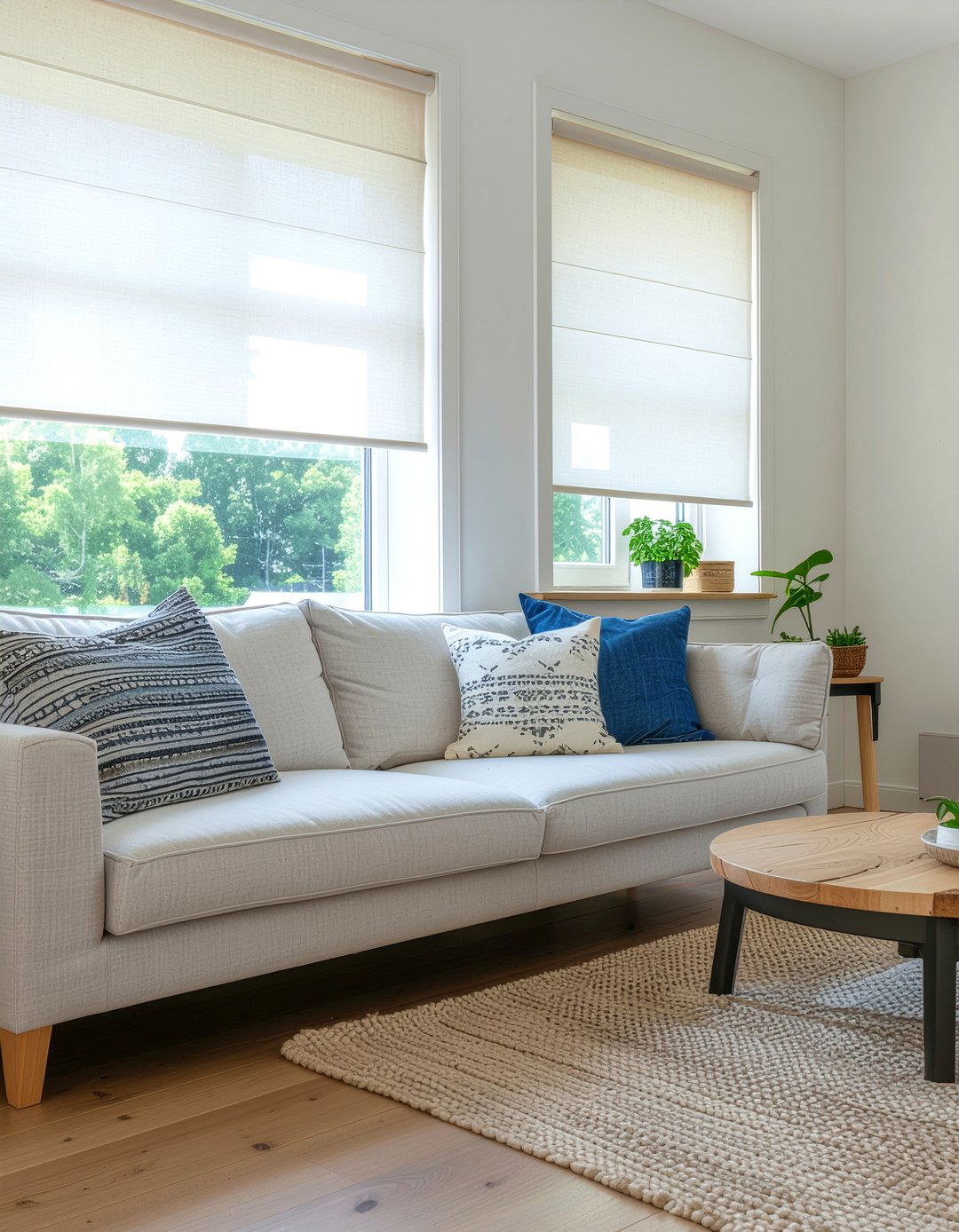 Cotton roman shades - 30 living room roman shades