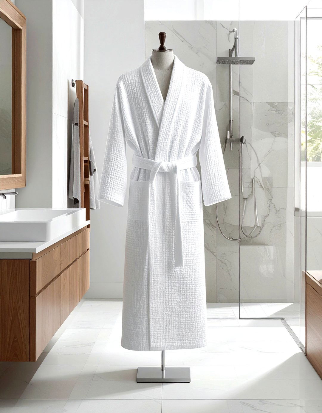 Cotton waffle bathrobe - 30 bathroom shopping list ideas