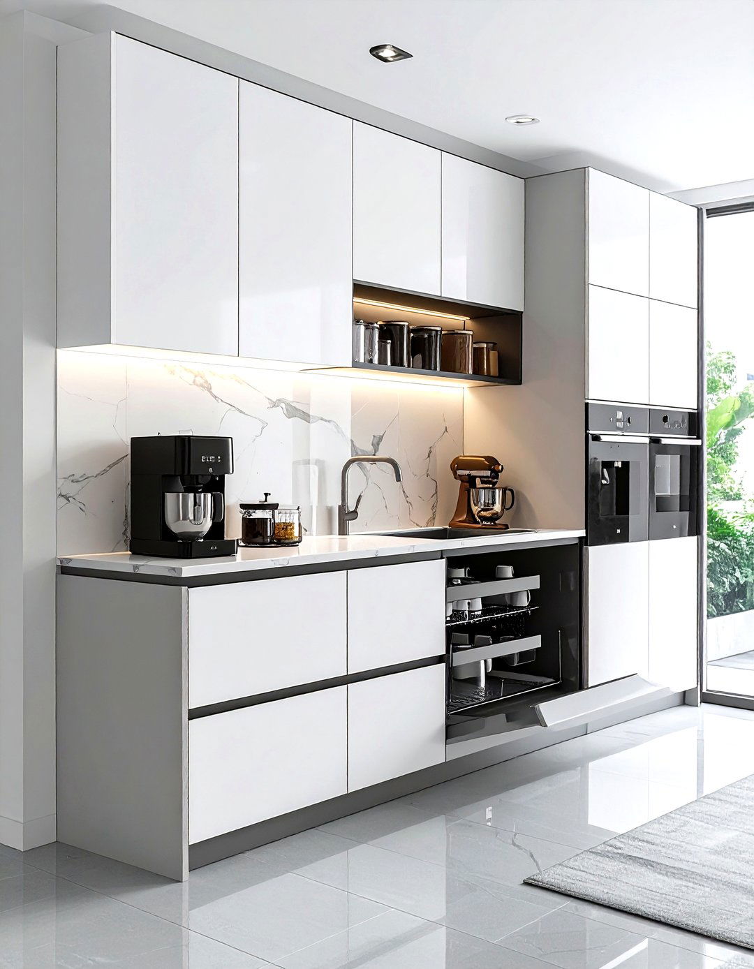 Countertop Appliance Garage - 30 kitchen beverage center ideas