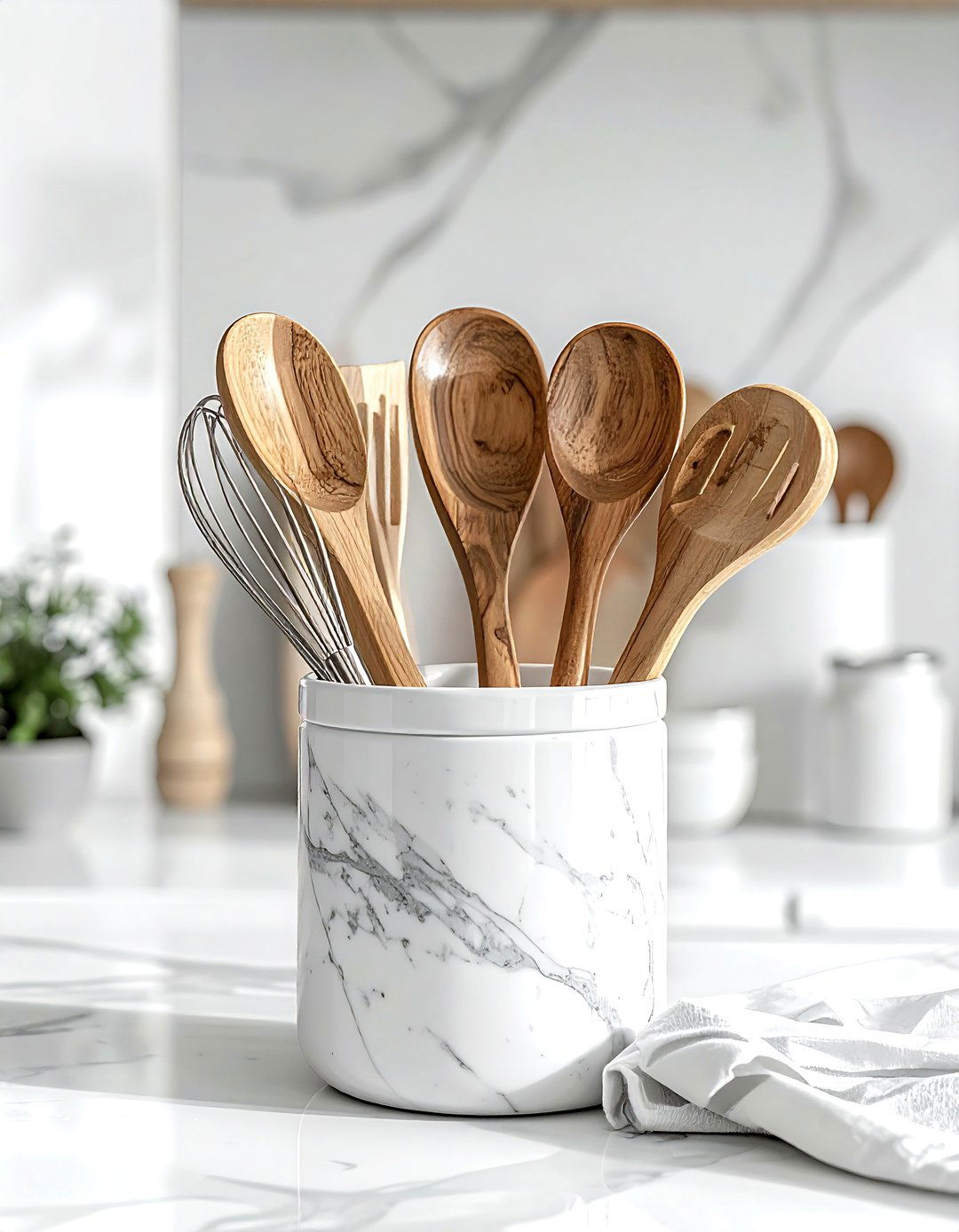 Countertop Utensil Crock - 30 utensil storage kitchen ideas
