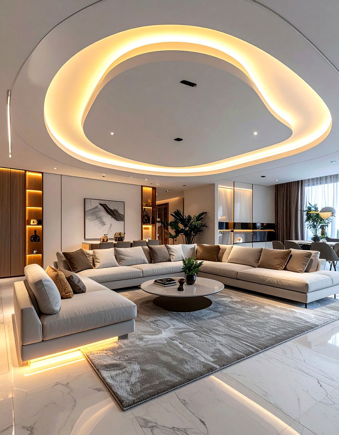 Cove ceiling lighting - 30 living room textured ceiling ideas