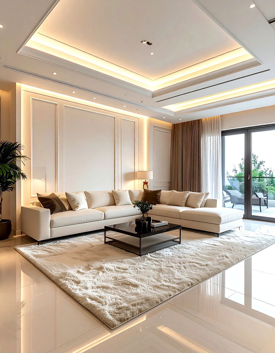 Cove lighting ceiling - 30 living room led strip lights ideas