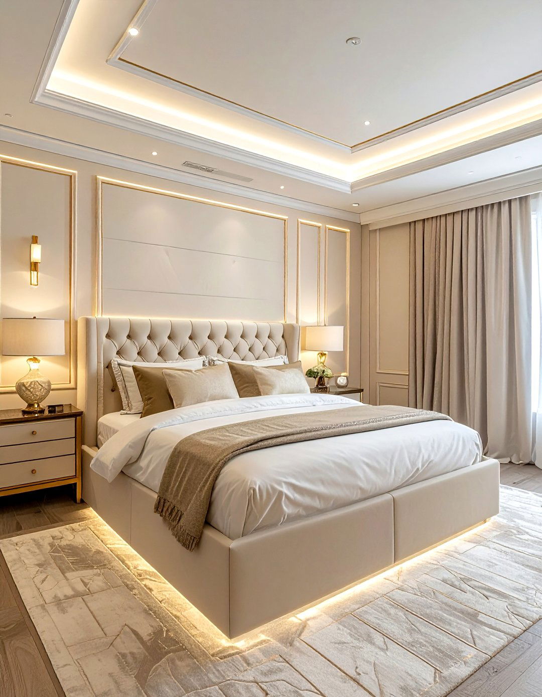 Cove lighting for ceiling - 30 bedroom layered lighting ideas