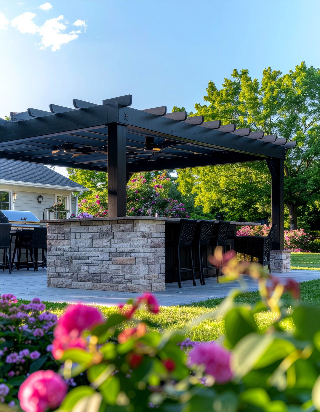 Covered Outdoor Kitchen Island - 30 outdoor kitchen island ideas