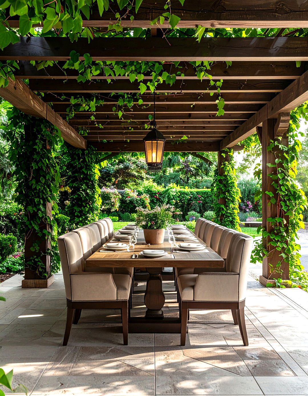 Covered Pergola Dining - 30 patio dining ideas