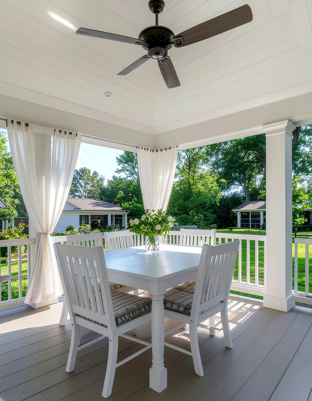 Covered Porch Dining Setup - 30 outdoor dining ideas