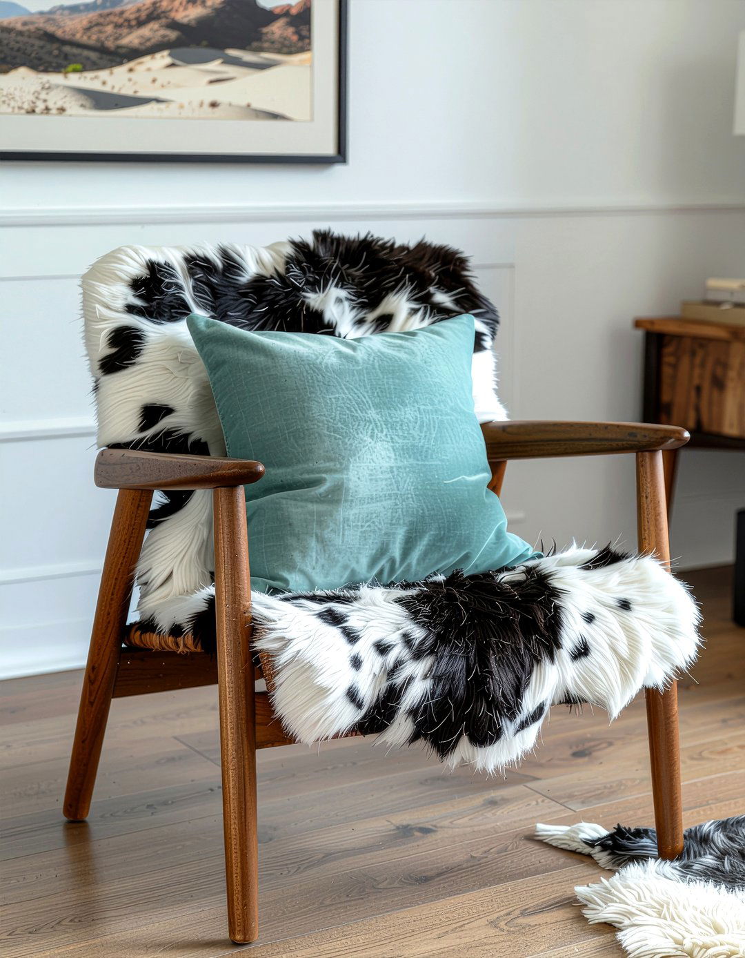 Cowhide Accent Chair - 30 living room southwestern furniture ideas