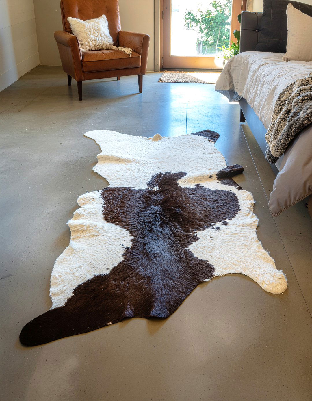 Cowhide rug - 30 bedroom rugs
