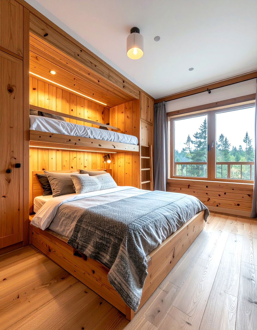 Cozy Cabin Bunk Room - 30 quadruple bedroom ideas