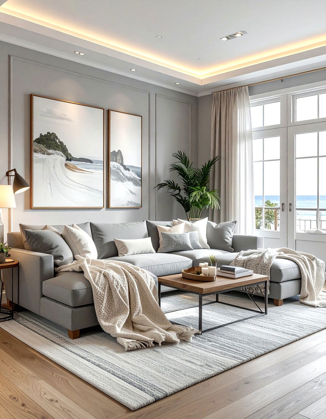 Cozy Coastal Gray Living Room - 30 coastal gray living room ideas