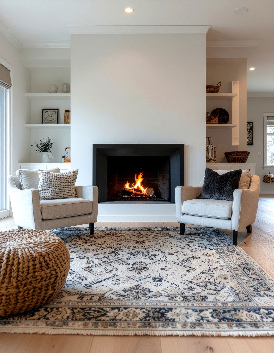 Cozy Fireplace - 30 family friendly living room ideas