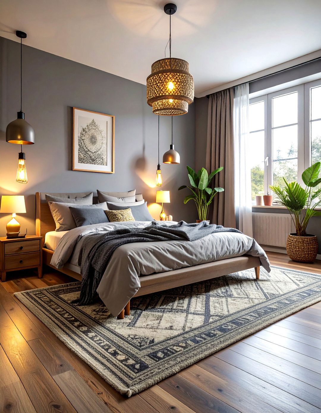 Cozy Gray Bohemian Bedroom - 30 bohemian gray bedroom ideas