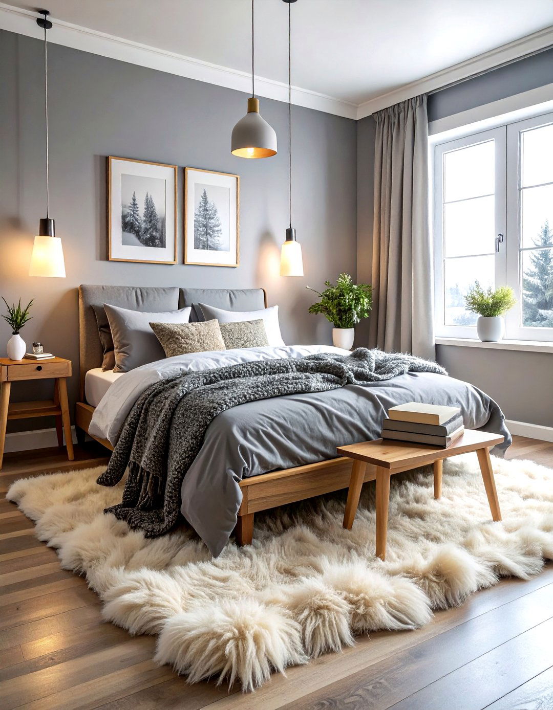 Cozy Gray Scandinavian Bedroom - 30 scandinavian gray bedroom ideas