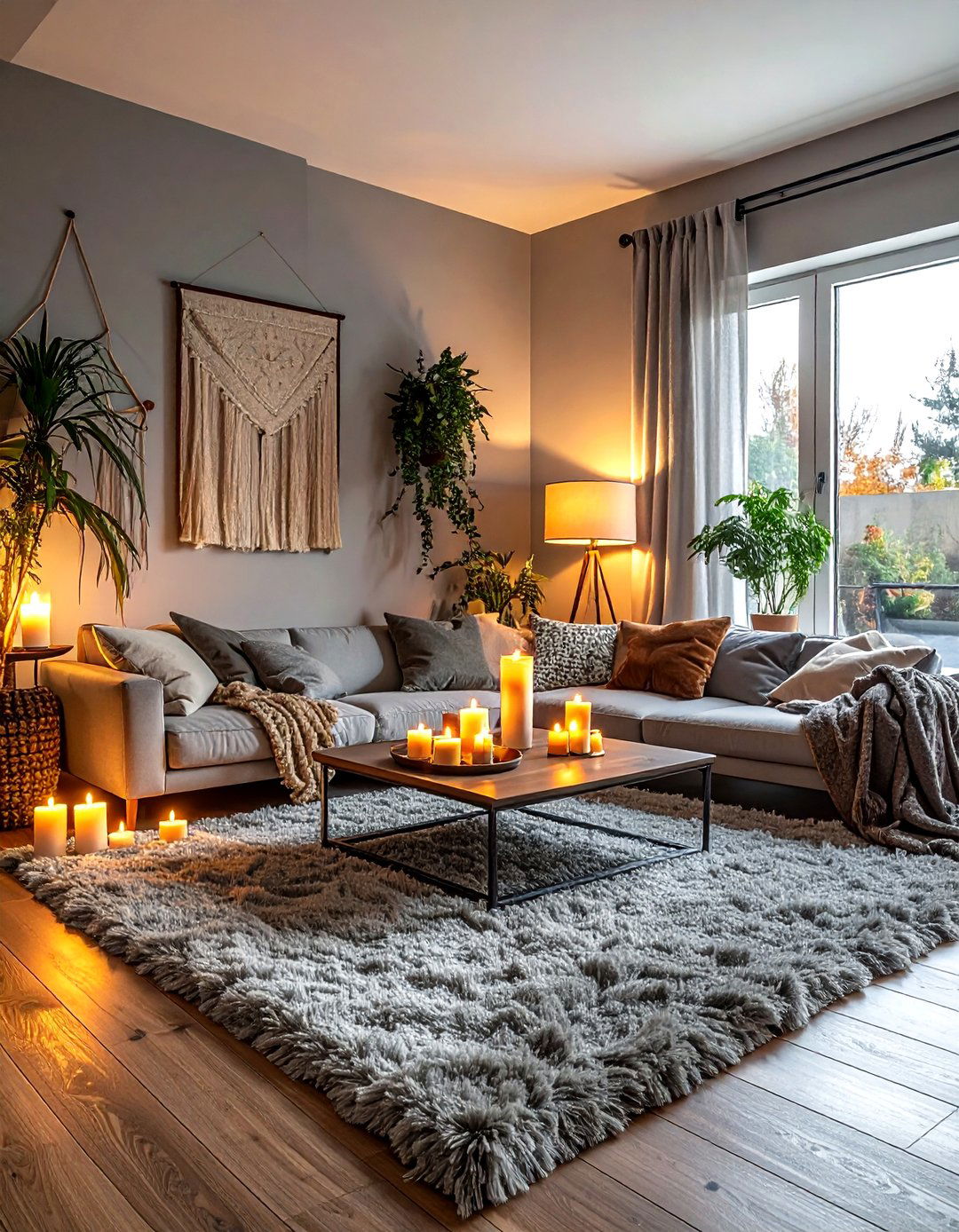 Cozy Grey Boho Living Room - 30 bohemian grey living room ideas