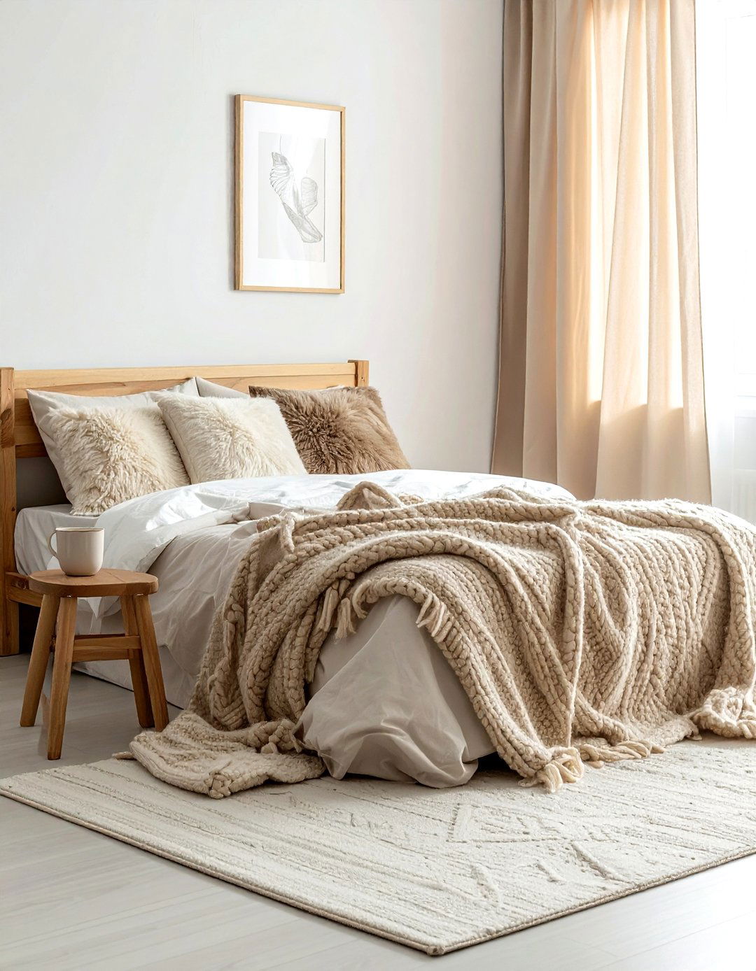 Cozy Hygge Bedroom - 30 scandinavian beige bedroom ideas