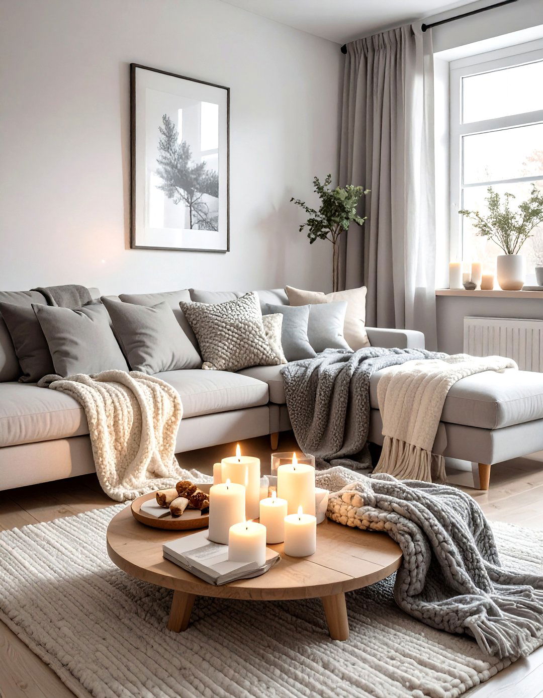 Cozy Hygge Decor - 30 scandinavian grey living room ideas