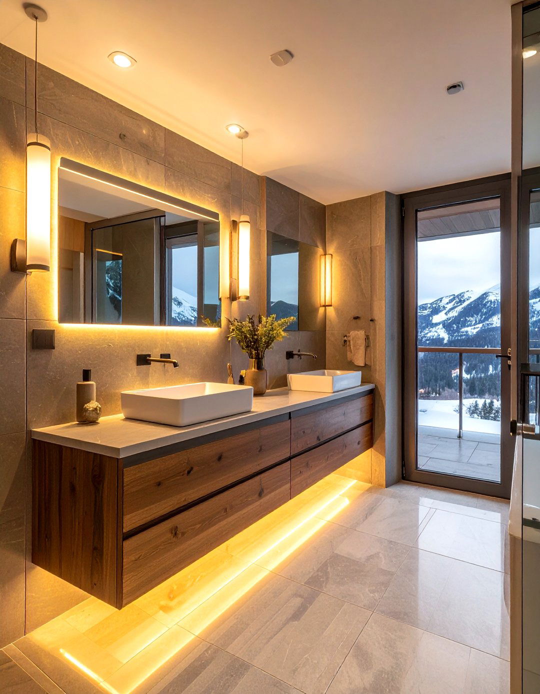 Cozy Lighting Fixtures - 30 chalet bathroom ideas