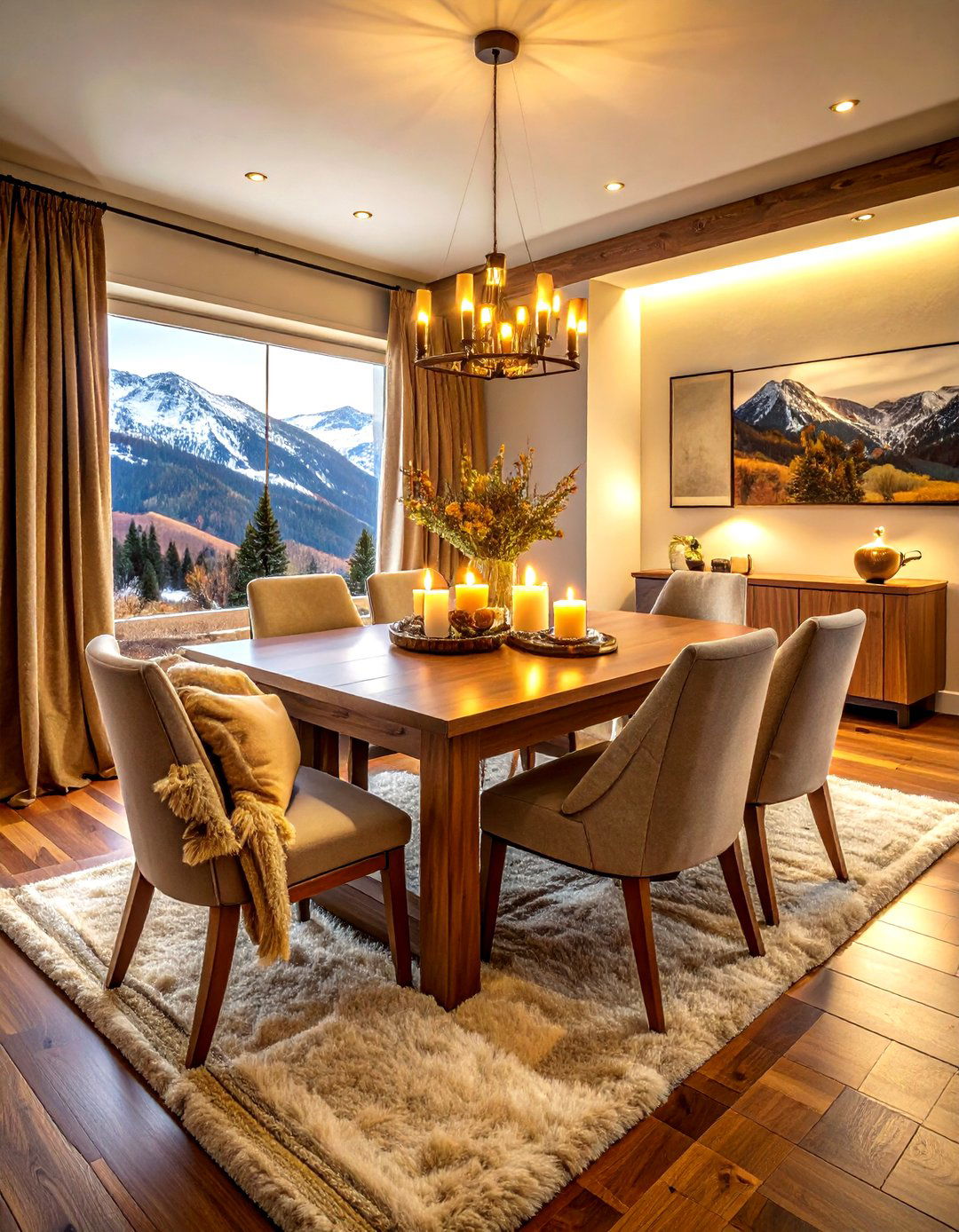 Cozy Mountain Dining Room - 30 mountain dining room ideas