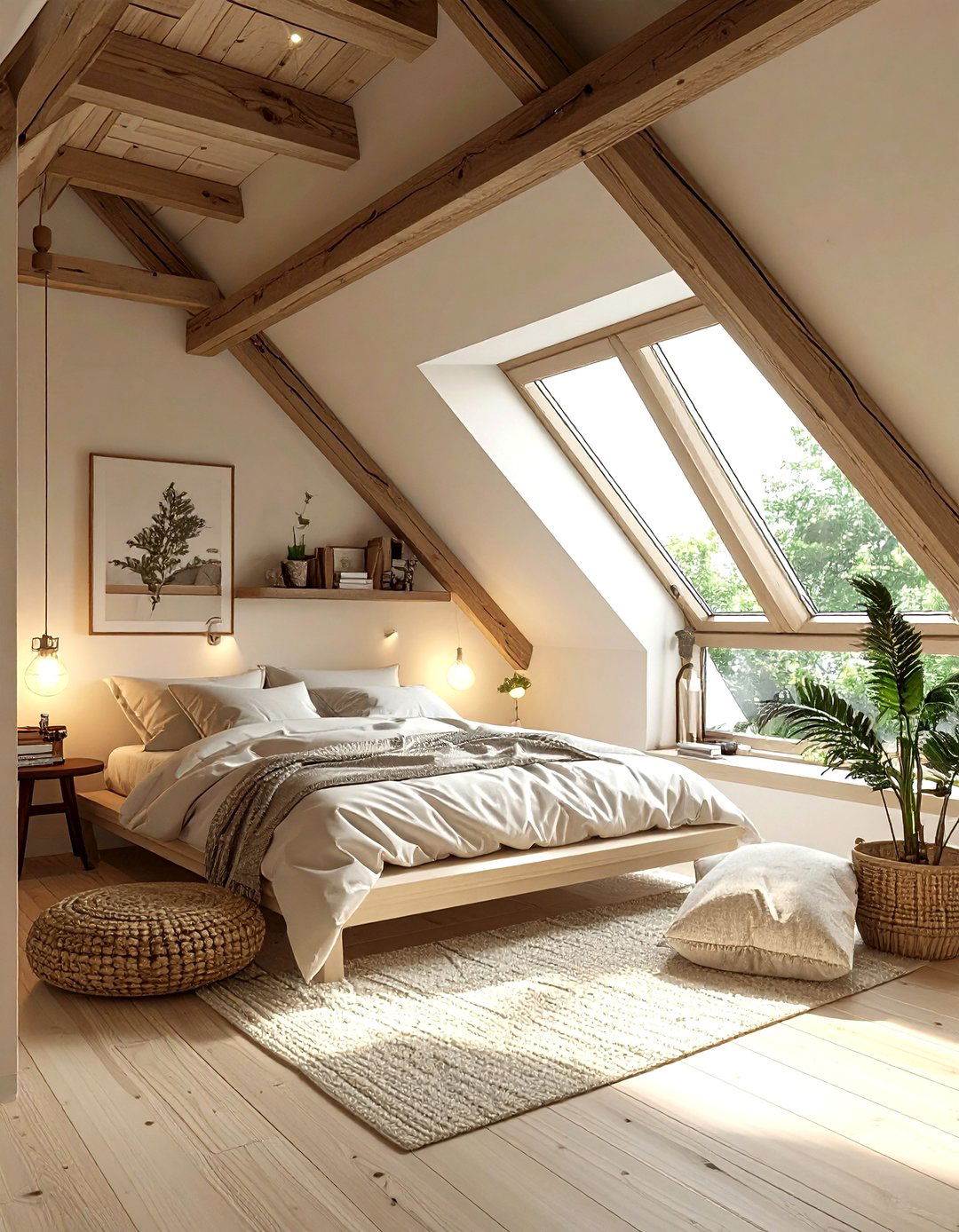 Cozy Scandinavian Attic Bedroom - 30 scandinavian cream bedroom ideas