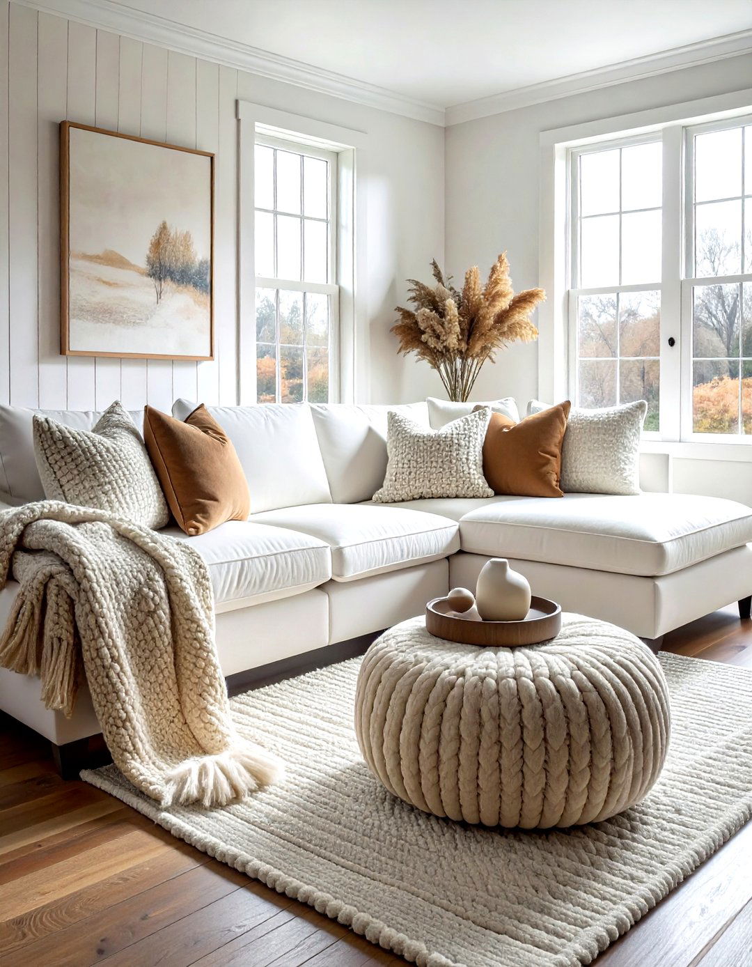 Cozy White Farmhouse Living Room Seating - 30 farmhouse white living room ideas