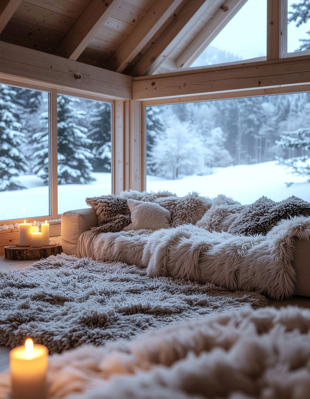 Cozy Winter Cabin - 30 cabin style living room ideas