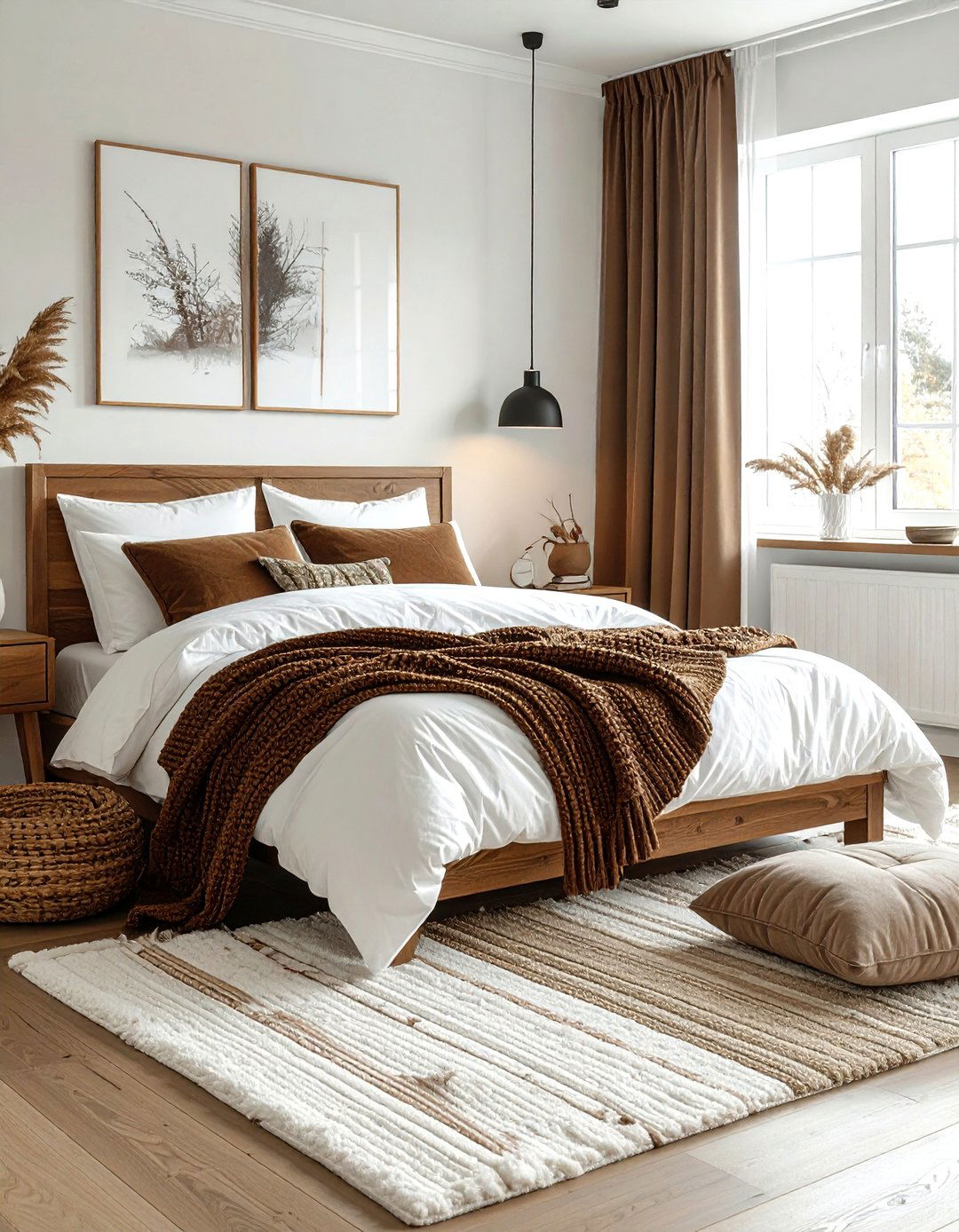 Cozy brown and white bedroom - 30 brown and white bedroom ideas