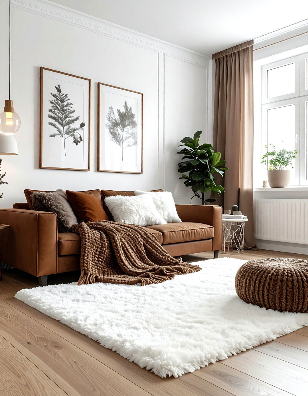 Cozy brown and white living room - 30 brown and white living room ideas