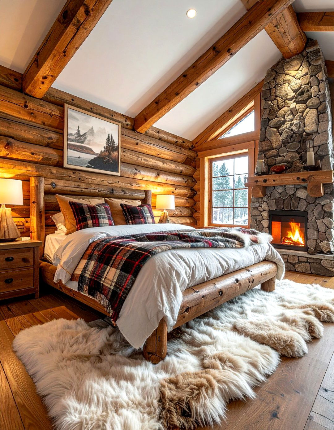 Cozy cabin bedroom - 30 mountain decor ideas