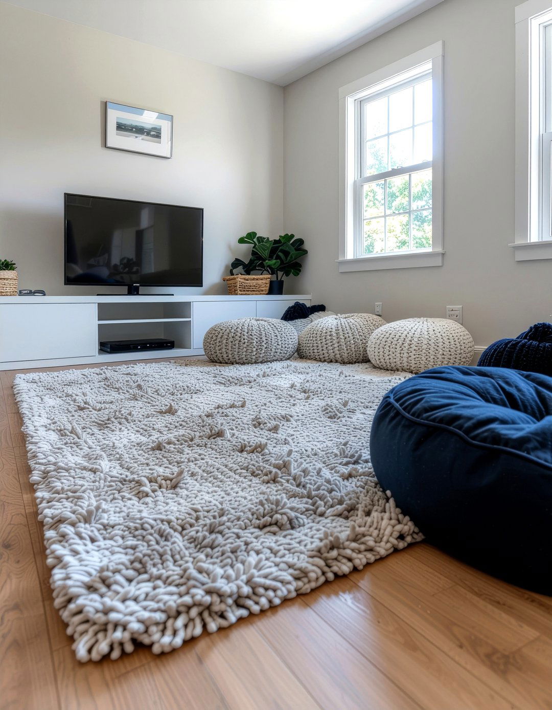 Cozy floor seating - 30 video game living room ideas