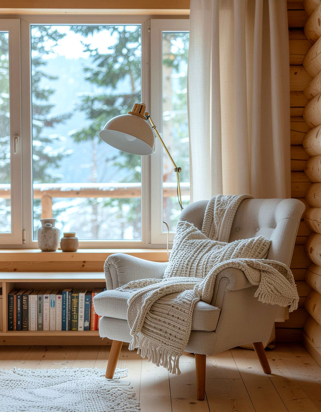 Cozy reading nook - 30 mountain house living room ideas