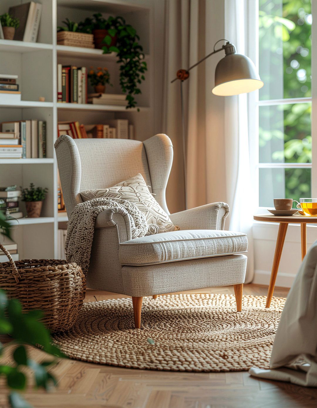 Cozy reading nook living room - 30 cottage core living room ideas