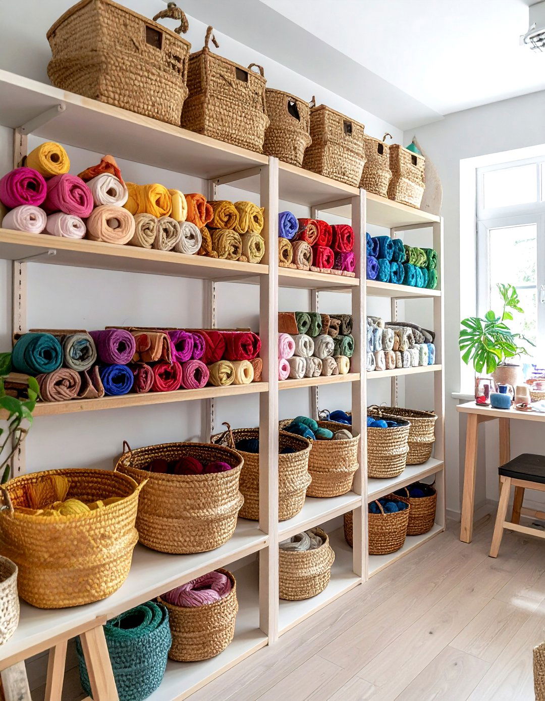 Craft Room Organization - 30 rattan basket ideas