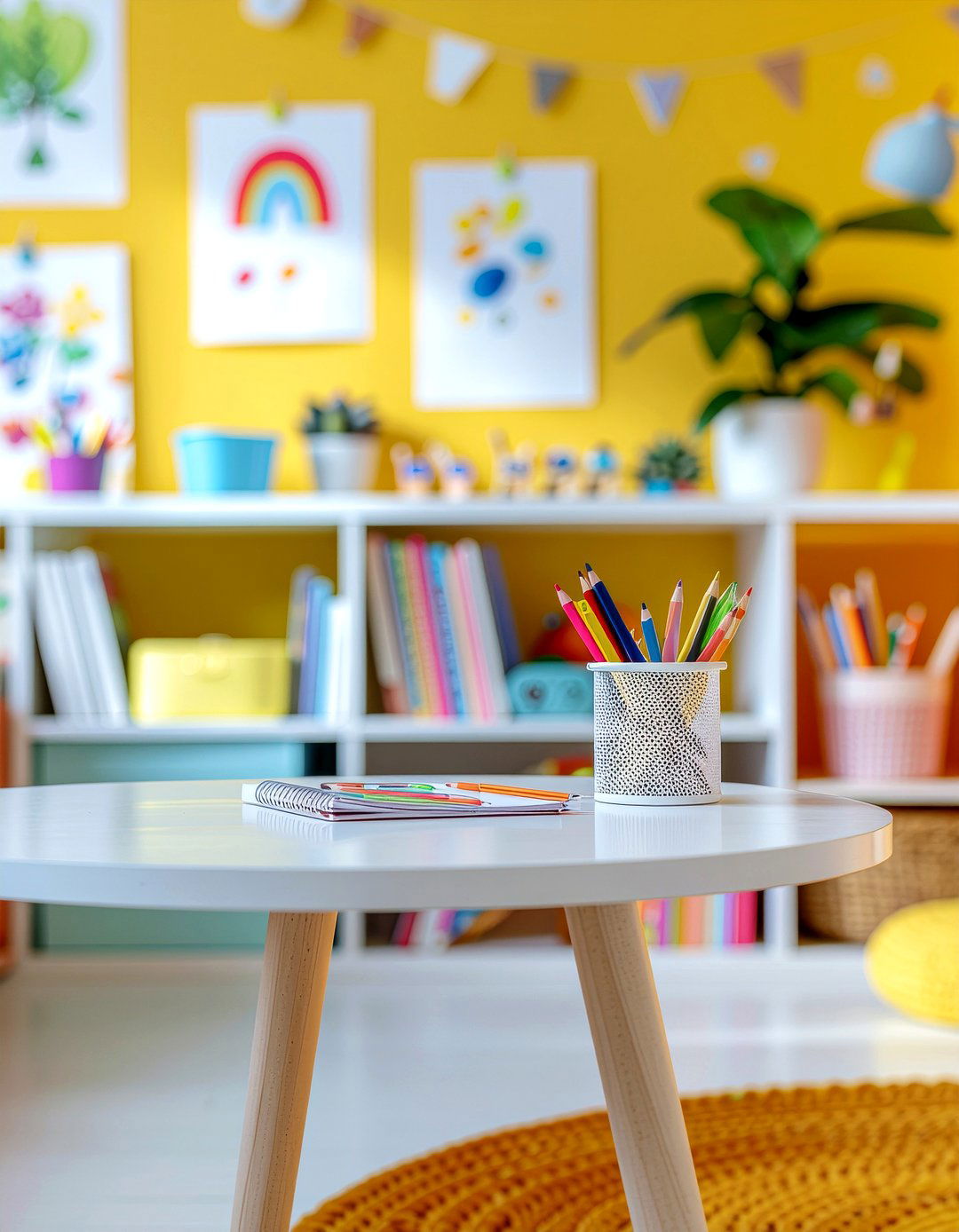 Craft Table - 30 family friendly living room ideas