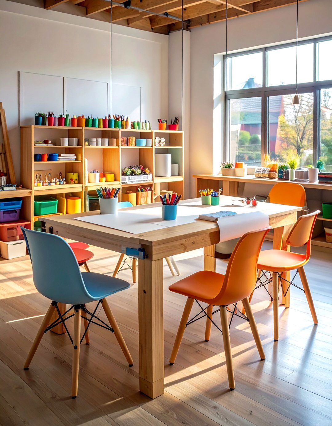 Craft table - 30 playroom decor ideas