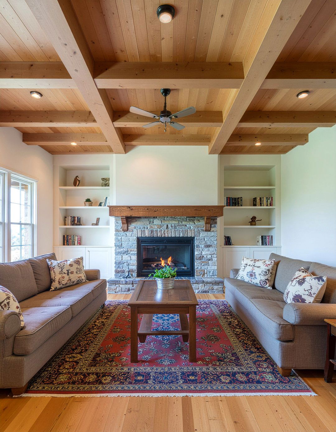 Craftsman Style Ceiling - 30 living room coffered ceiling designs