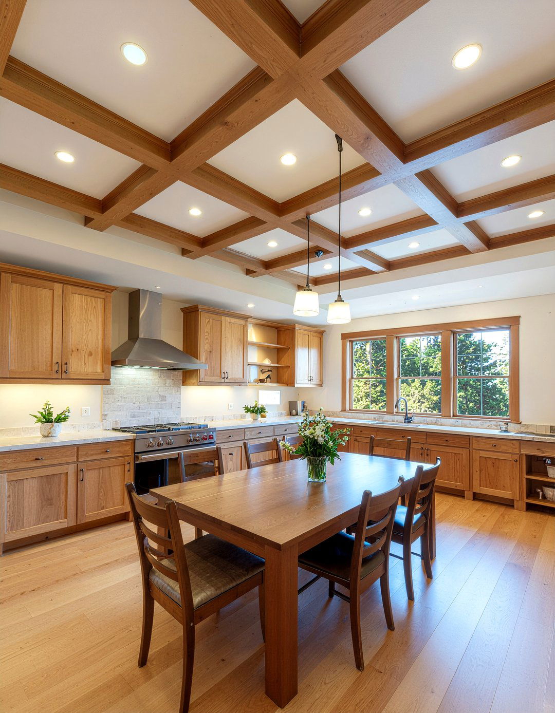 Craftsman style coffered ceiling - 30 dining room coffered ceiling ideas