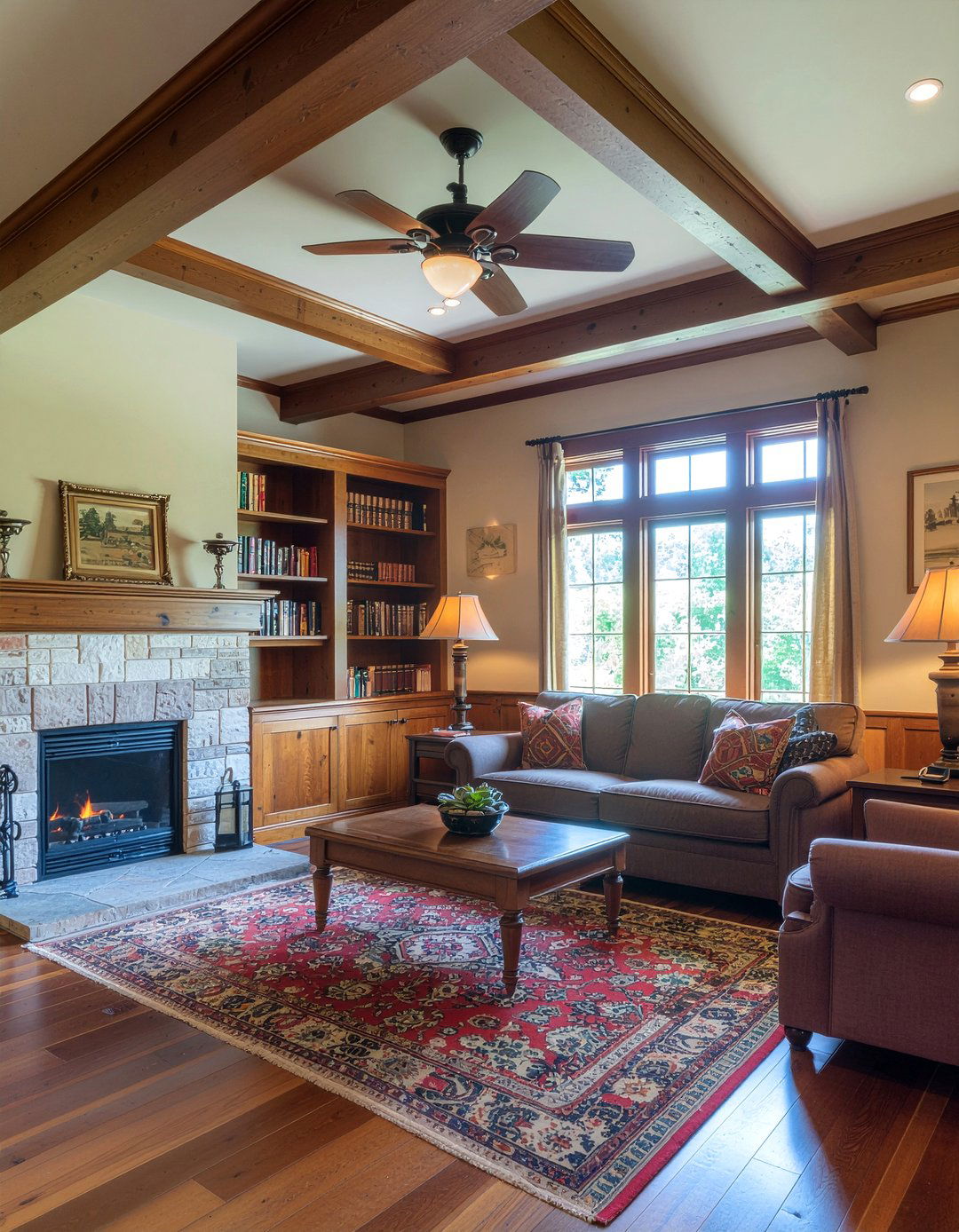 Craftsman style interior - 30 living room cathedral ceiling ideas