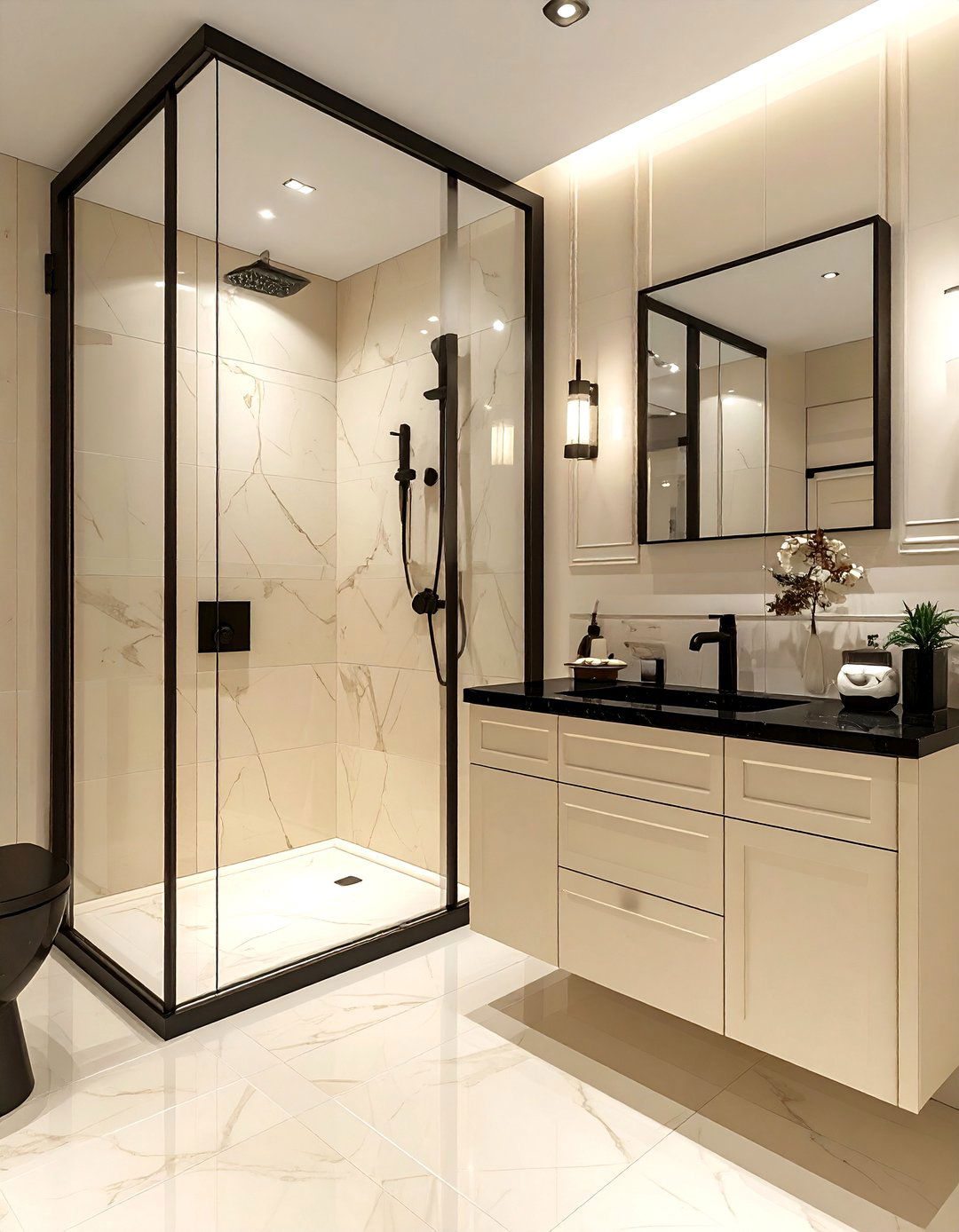 Cream And Black Bathroom - 30 cream bathroom decor ideas