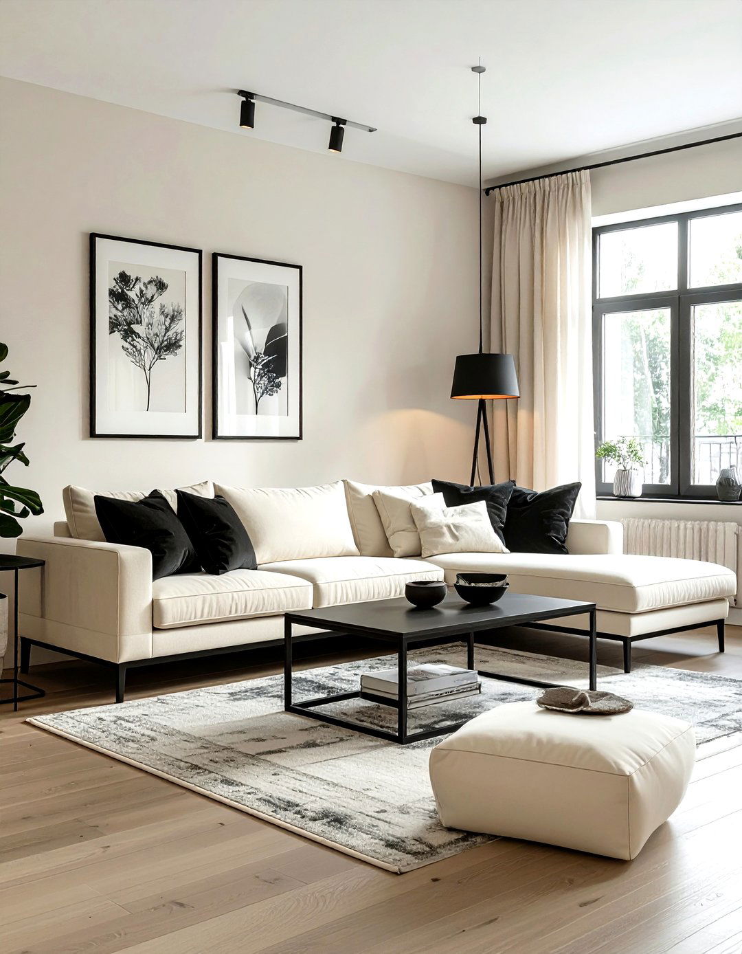 Cream And Black Living Room - 30 cream living room decor ideas