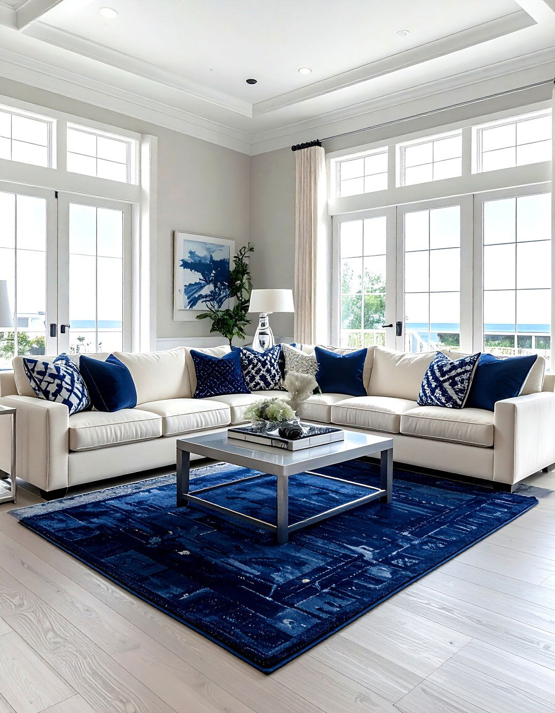 Cream And Navy Living Room - 30 cream living room furniture ideas