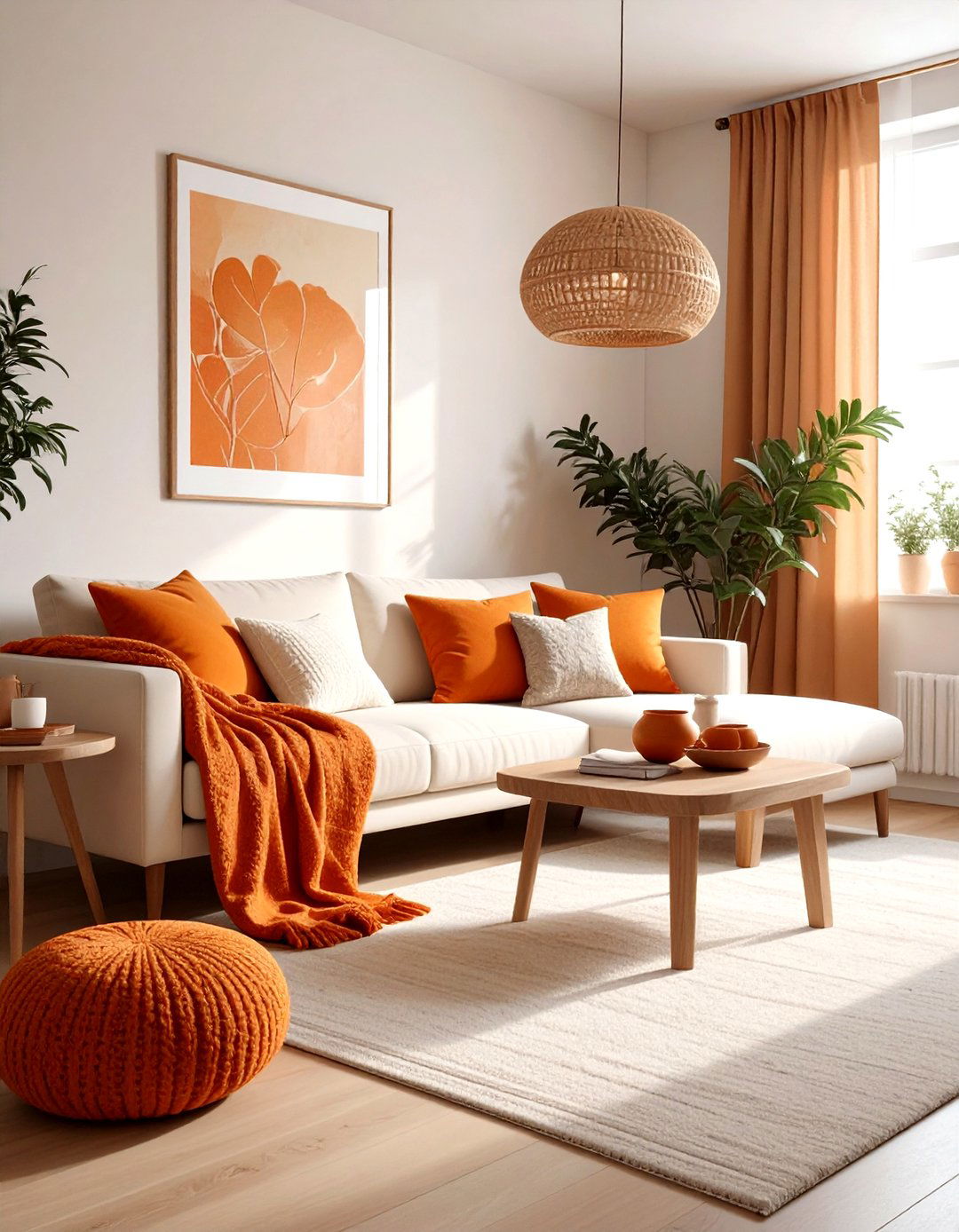 Cream And Orange Living Room - 30 cream living room decor ideas
