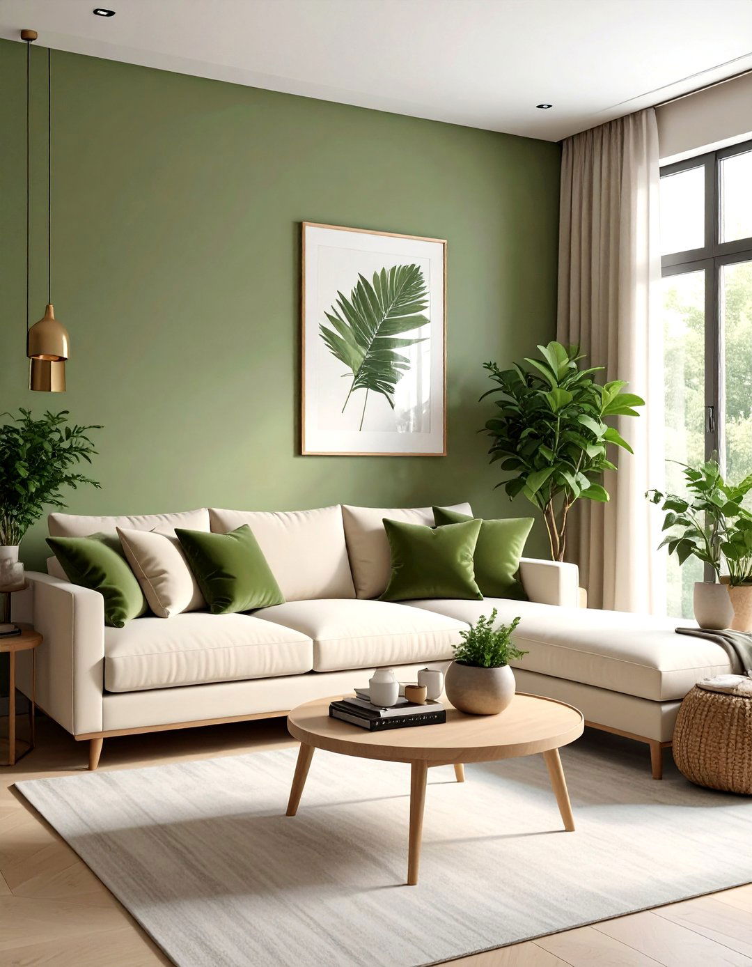 Cream And Sage Green - 30 cream living room furniture ideas