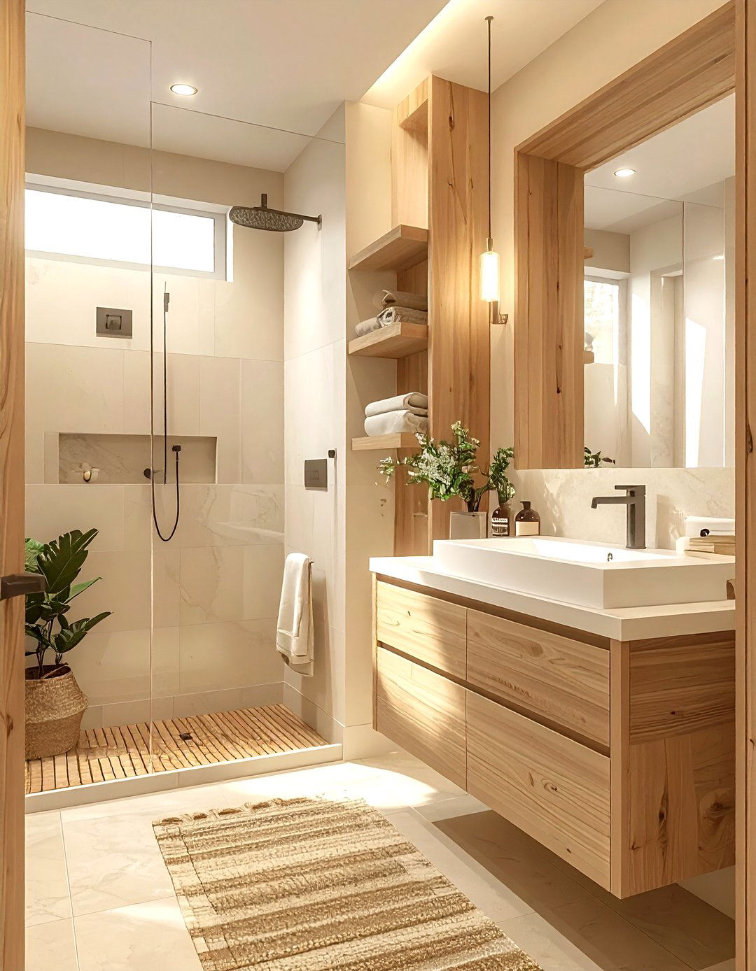 Cream And Wood Bathroom - 30 cream bathroom decor ideas