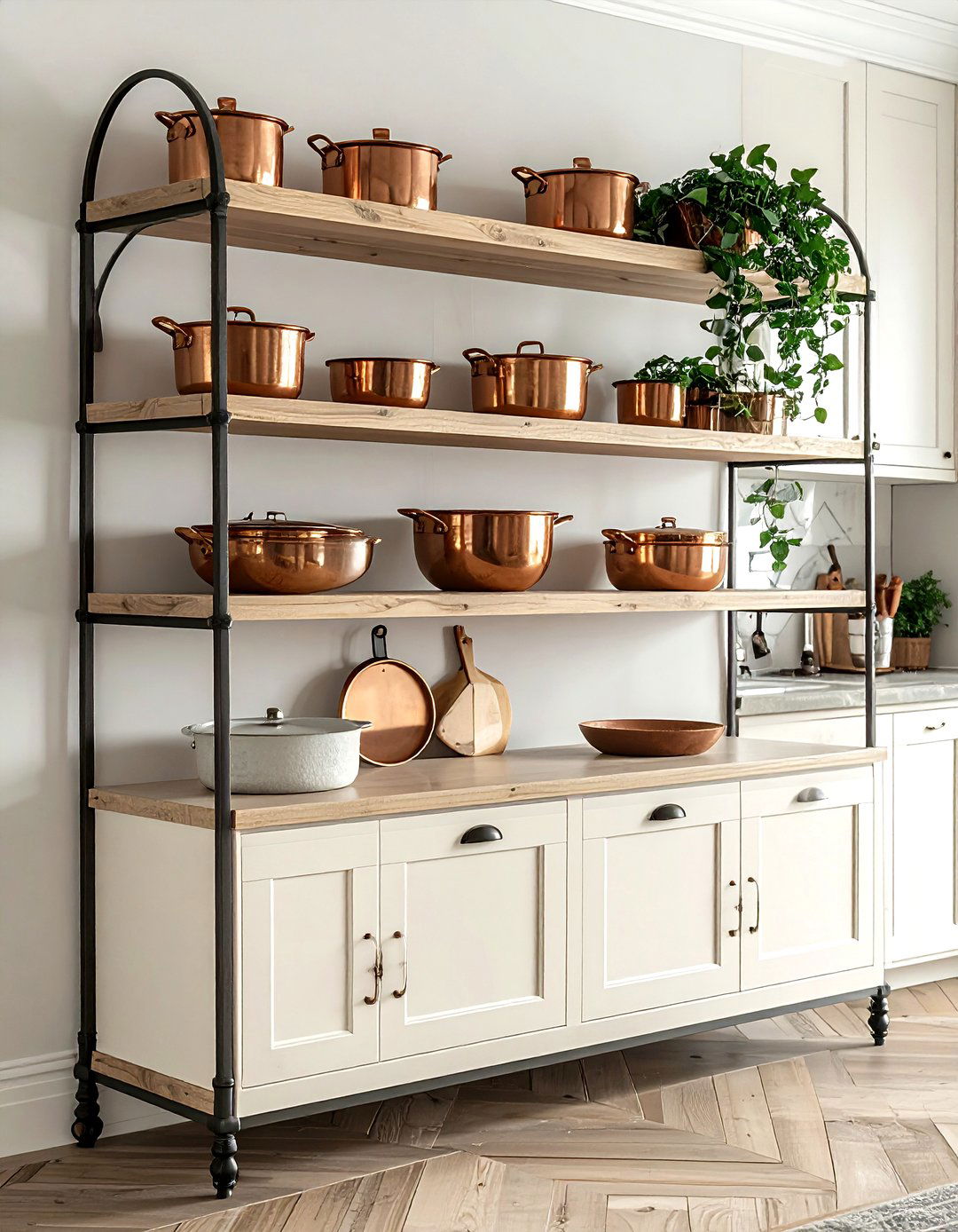 Cream Bakers Rack - 30 cream kitchen furniture ideas