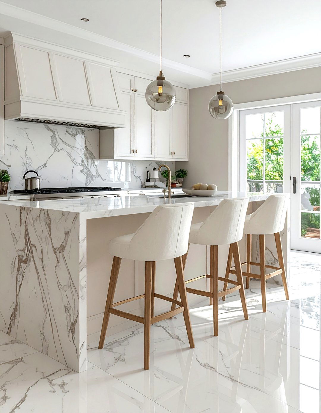 Cream Bar Stools - 30 cream kitchen furniture ideas