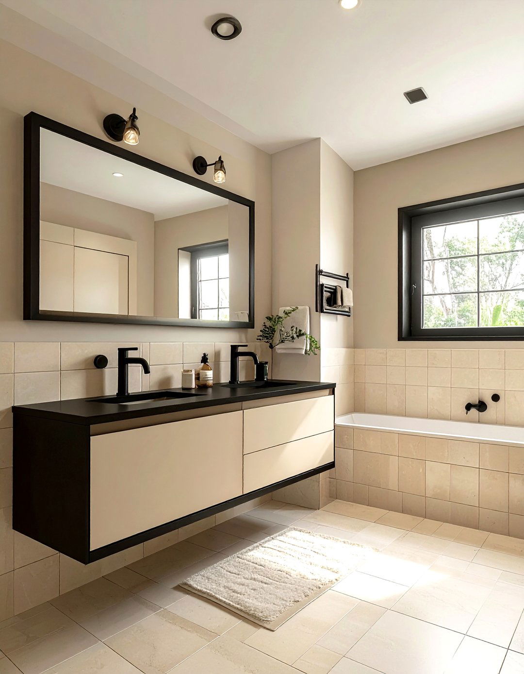 Cream Bathroom Black Accents - 30 warm cream bathroom ideas